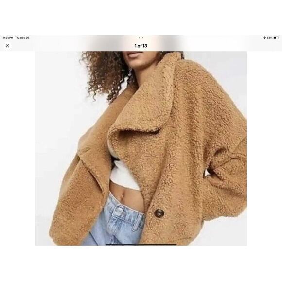 Free People Jackets & Blazers - Free People We The Free Izzy Wrap Teddy Coat In Sand Size Small Tan Faux Sherpa